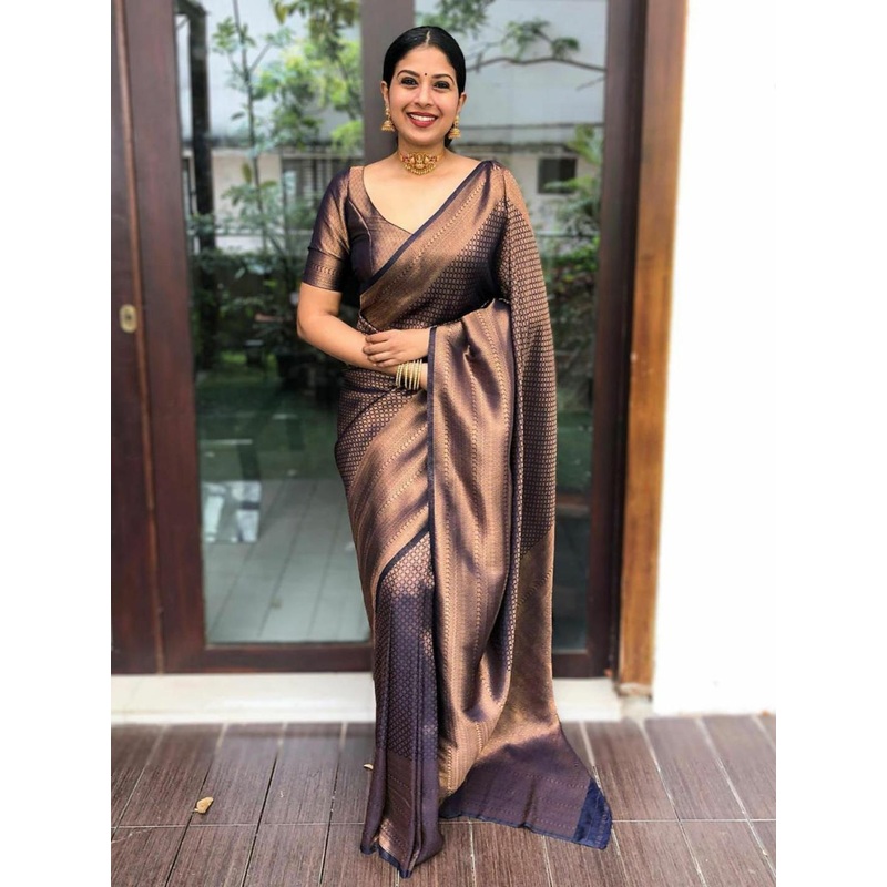 VILLE FASHION Woven Design Zari Banarasi Saree