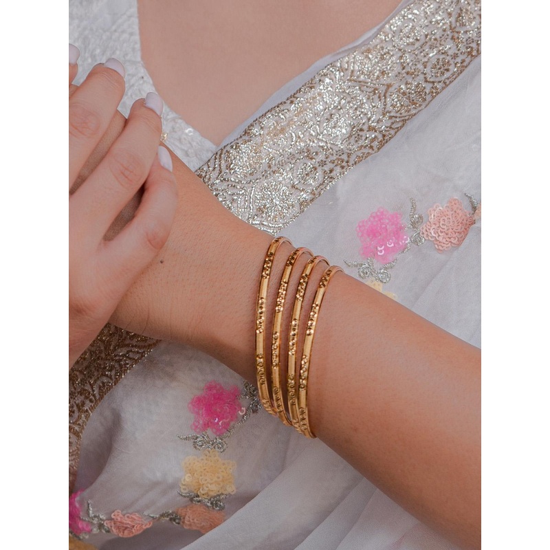 Zeraki Jewels Prisha Set Of 4 Gold-Plated Bangles