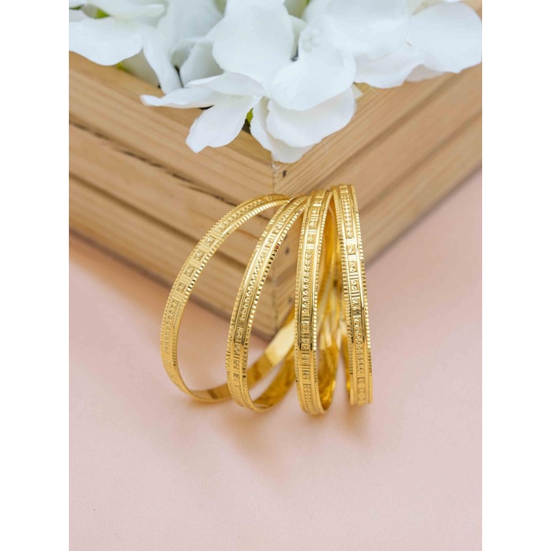 Zeraki Jewels Set Of 4 Gold-Plated Bangles