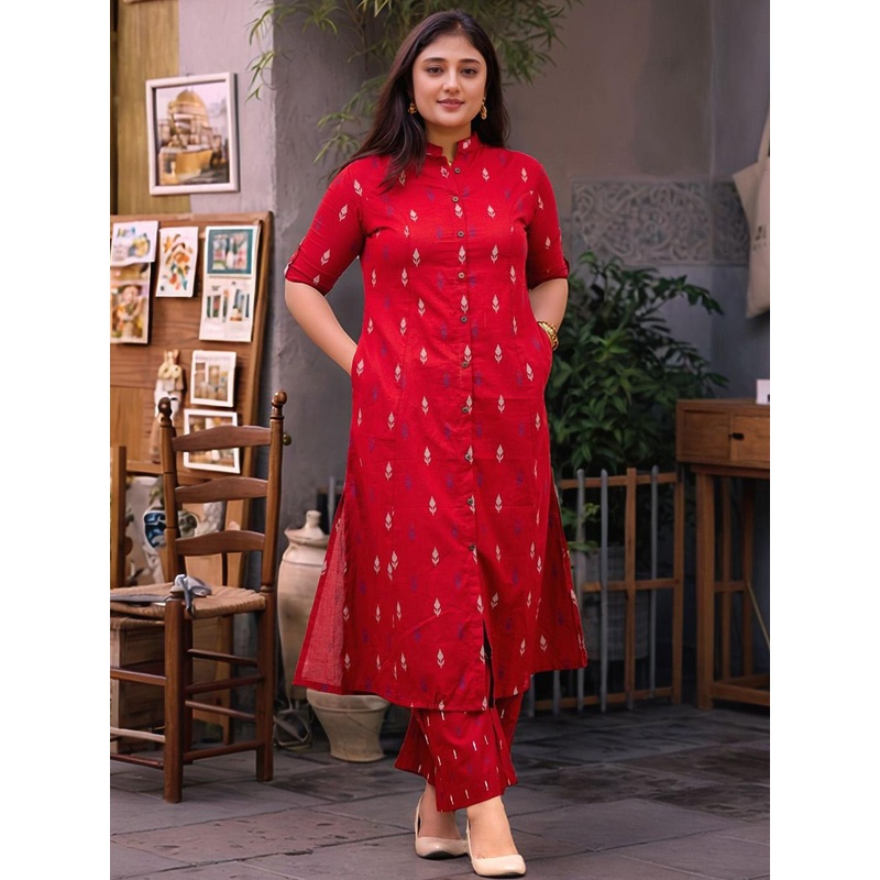 Aaghnya Women Printed Regular Kurta with Trousers