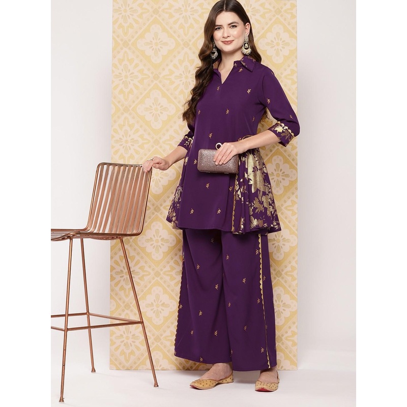 Ahalyaa Women Printed Ethnic Tunic with Palazzos