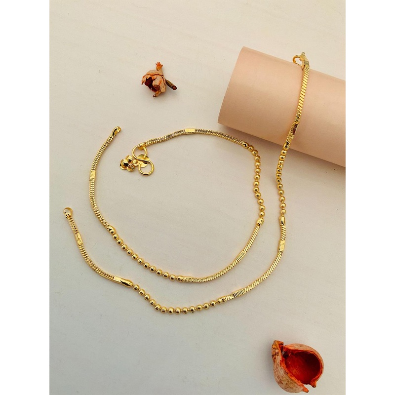 Anouk Set Of 2 Gold-Plated Brass Anklet