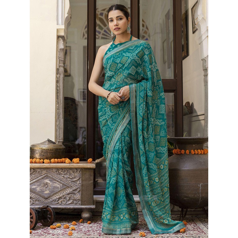 HERE&NOW Bandhani Printed Bandhani Saree