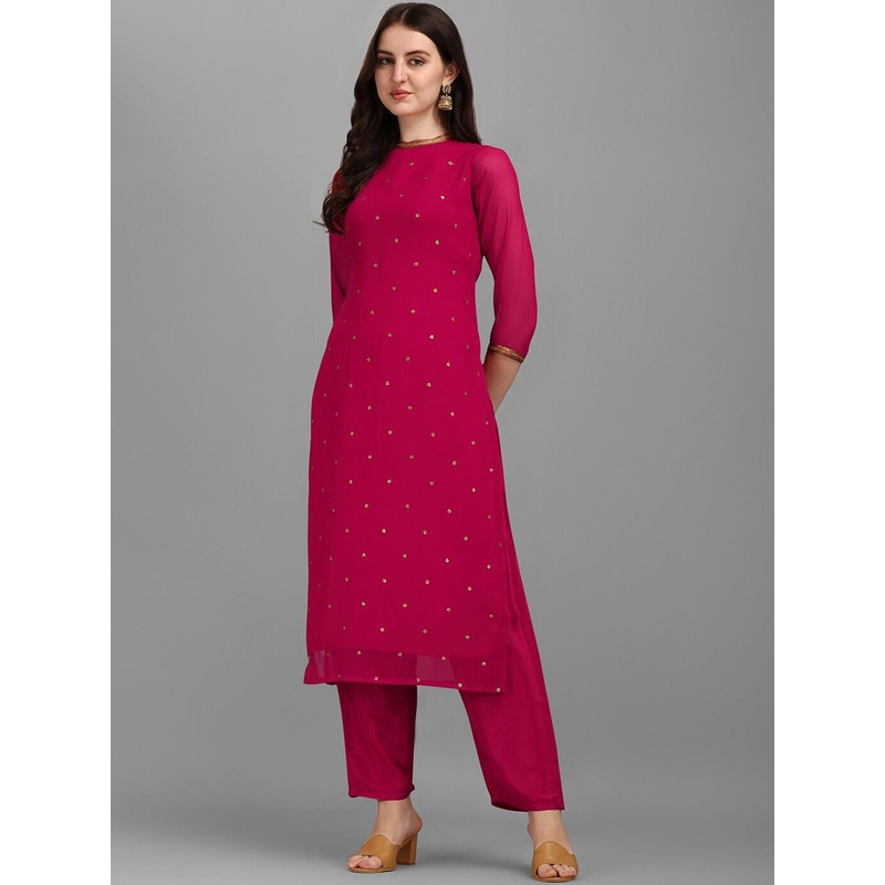 KALINI Floral Embroidered Sequinned Kurta With Trouser