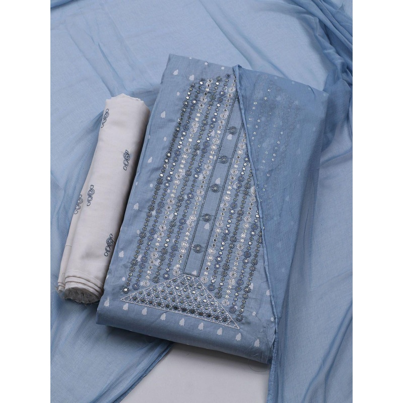 Meena Bazaar Printed with Embroidered Unstitched Dress Material