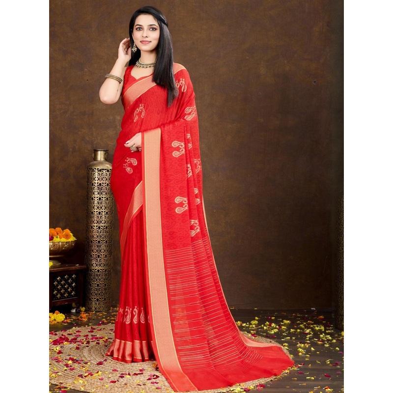 Mitera Woven Design Zari Poly Chiffon Saree