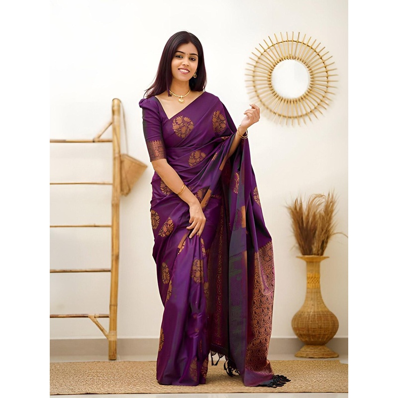 Moda Rapido Ethnic Motifs Zari Silk Blend Banarasi Saree