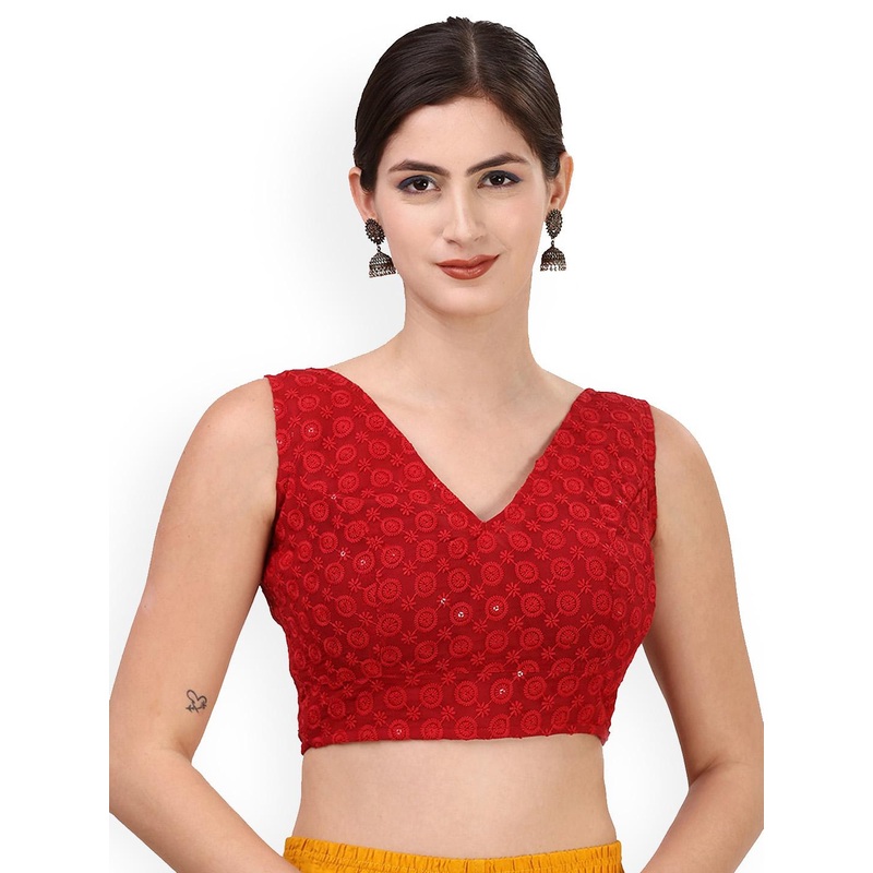 Oomph! Embroidered Pure Cotton Saree Blouse