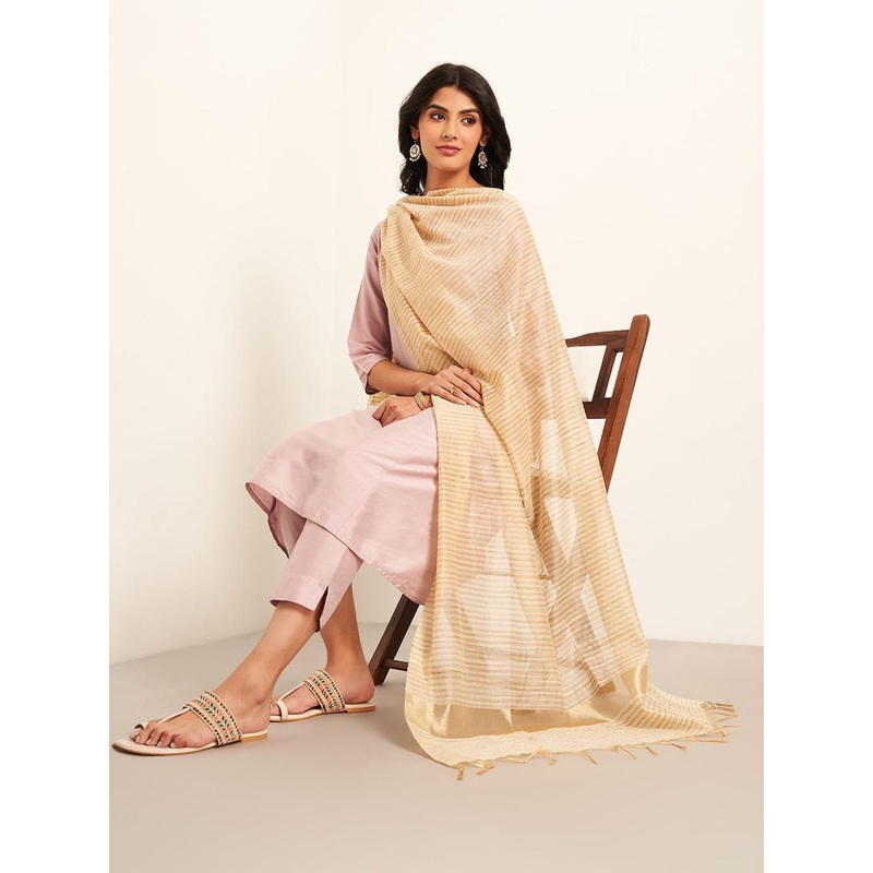 RANGMANCH BY PANTALOONS Striped Dupatta With Tasselled Border
