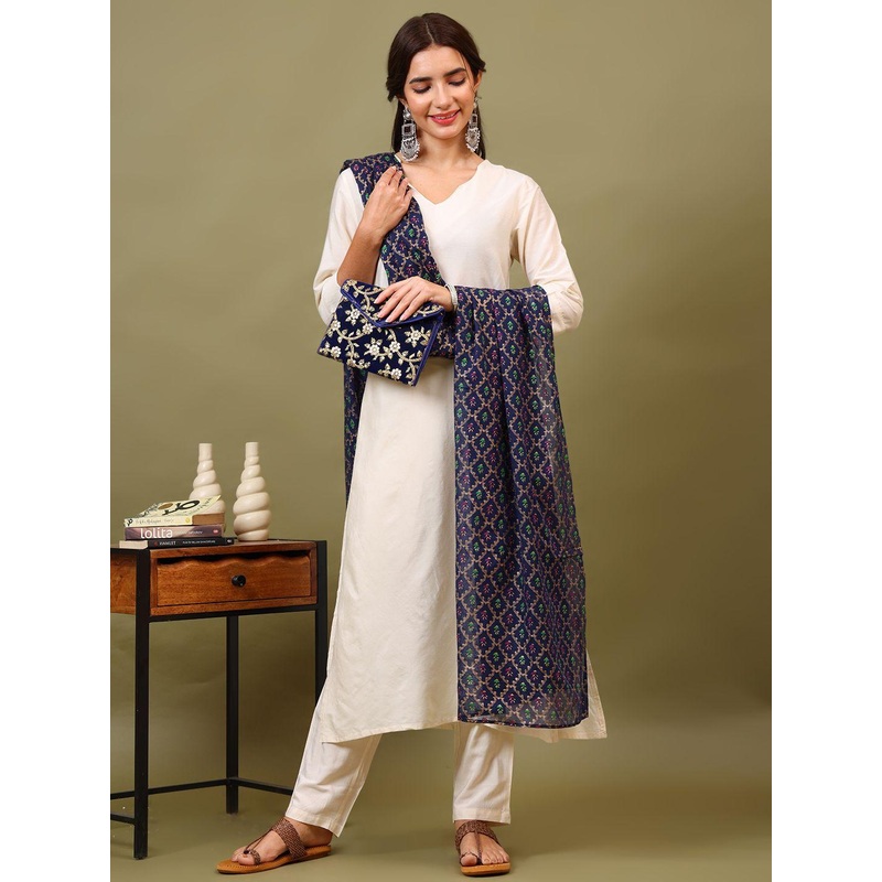 Sangria Floral Printed Cotton Dupatta