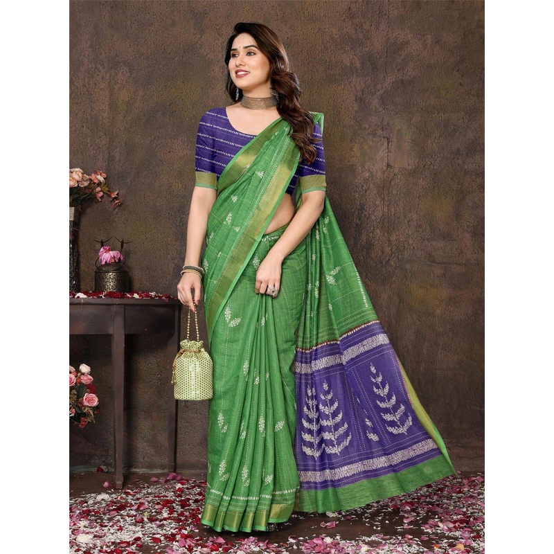 vj fashion Digital Printed Zari Saree