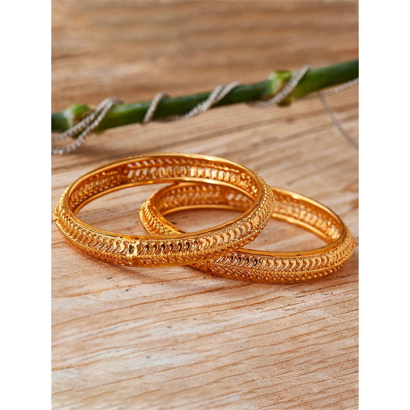 ZENEME Set Of 2 Gold Plated Bangle