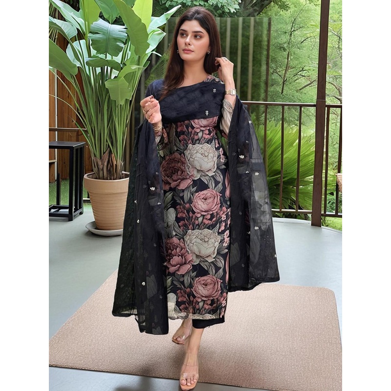 Aaghnya Women Printed Viscose Rayon Kurta Sets