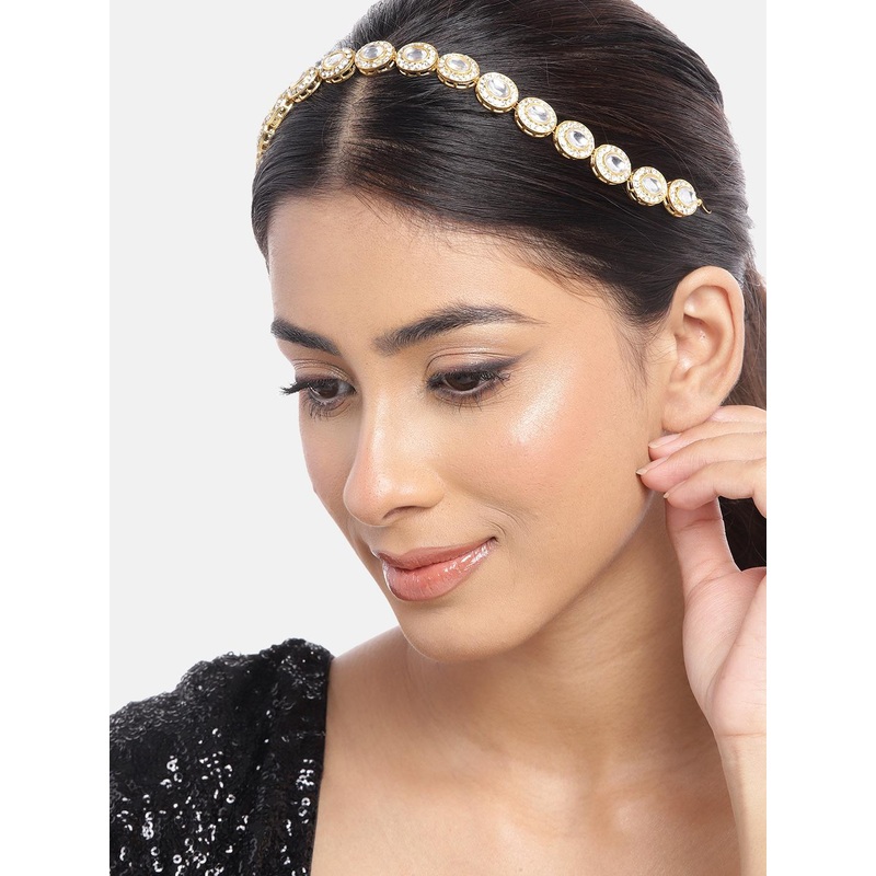 Anouk Gold-Plated Kundan Studded Matha Patti Head Jewellery