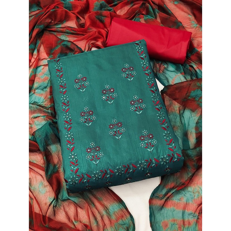 HERE&NOW Embroidered Sequinned Unstitched Dress Material