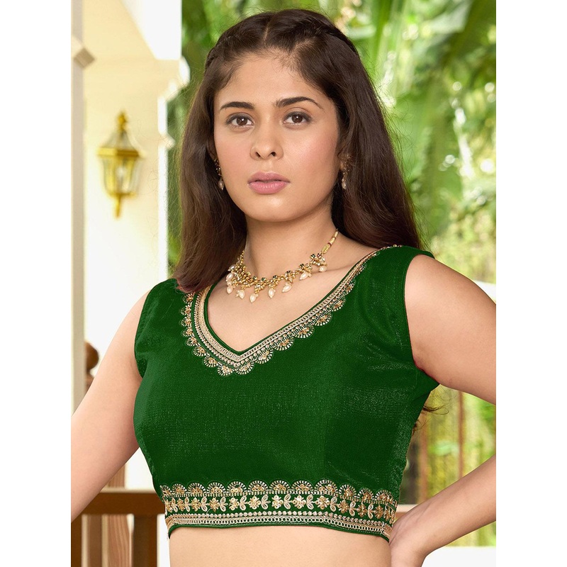 HERE&NOW Embroidered V-Neck Saree Blouse