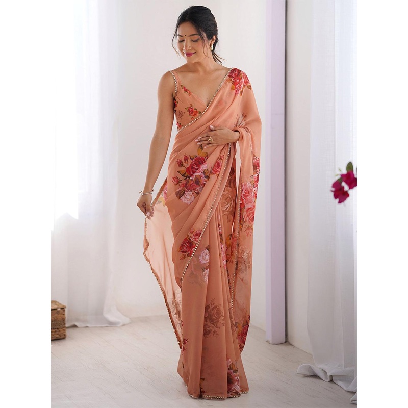 Kalista Floral Printed Chiffon Saree