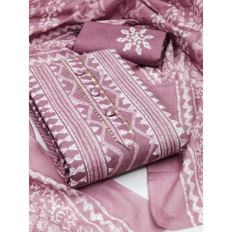 Moda Rapido Batik Printed Cotton Salwar Suit Dress Material with Matching Dupatta