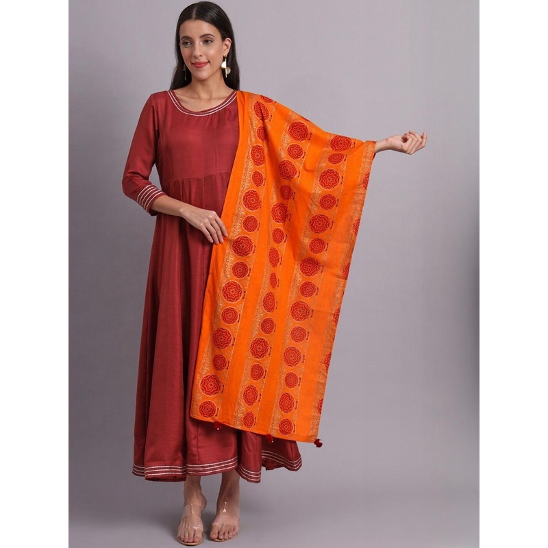 Sangria Ethnic Motifs Printed Cotton Dupatta
