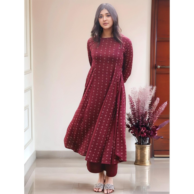 Aaghnya Women Printed Regular Kurta with Palazzos