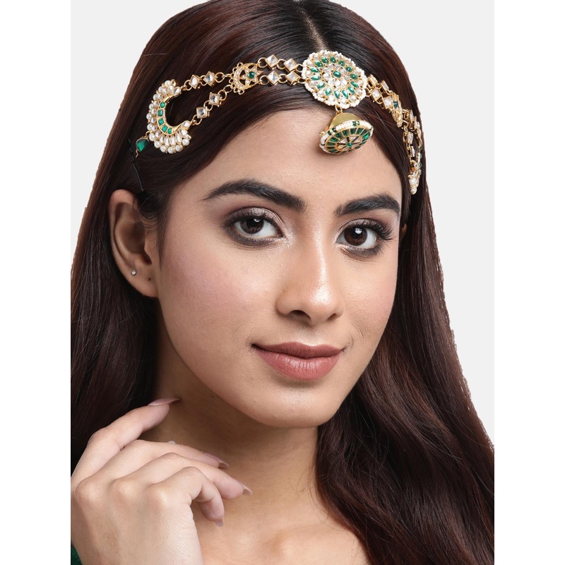 Anouk Gold-Plated Kundan-Studded Borla Matha Patti