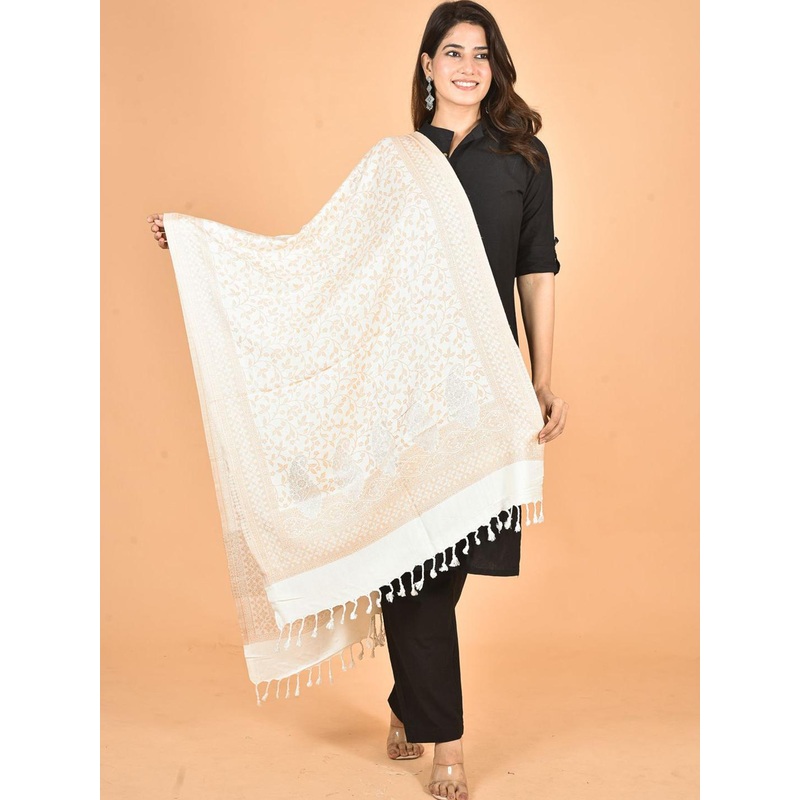 BAISA Floral Woven Design Pure Pashmina Shawl