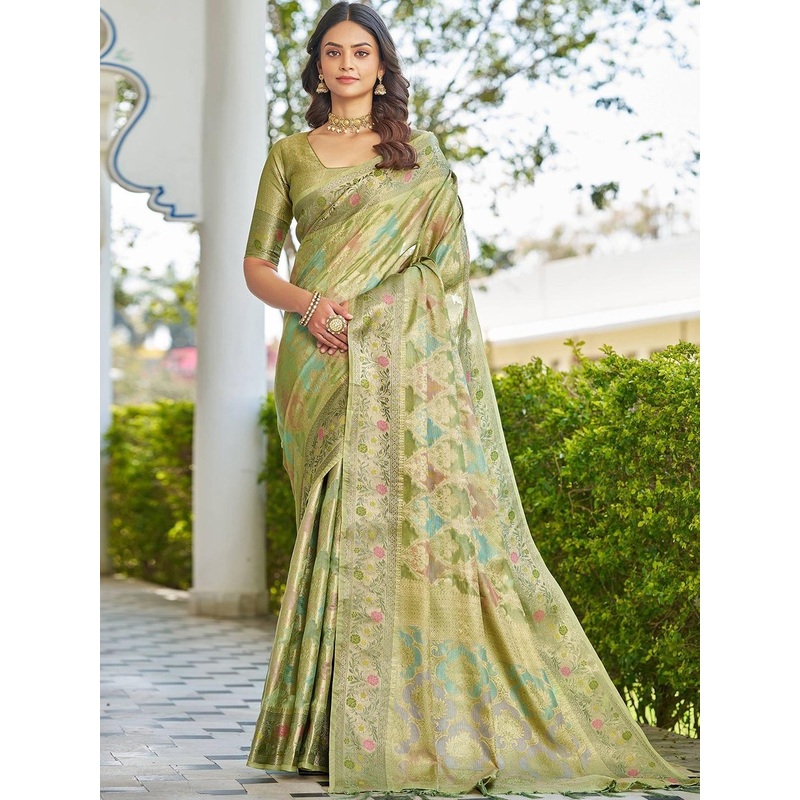 HERE&NOW Woven Design Zari Art Silk Saree