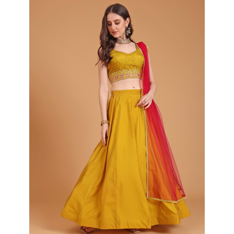 Kinjo Floral Embroidered Sequinned Saree Blouse