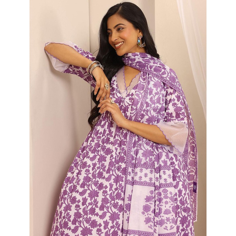 Libas Women Ethnic Motifs Printed Empire A-Line Kurta & Palazzos With Dupatta