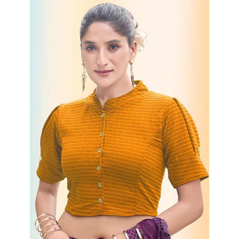 Moda Rapido Woven Design Mandarin Collar Saree Blouse