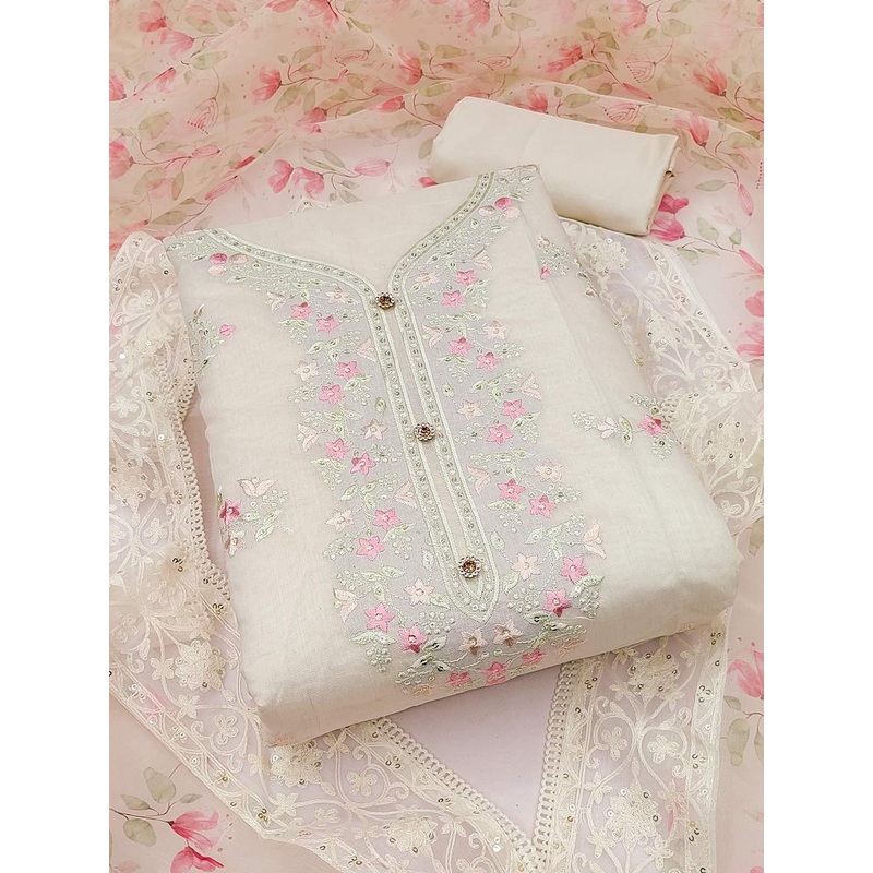 Peachmode Embroidered Unstitched Dress Material