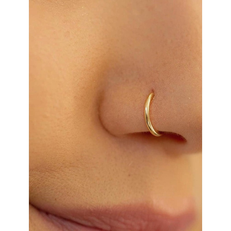 SHREEVARAM Pack of 2 Gold-Plated Brass Nose Ring