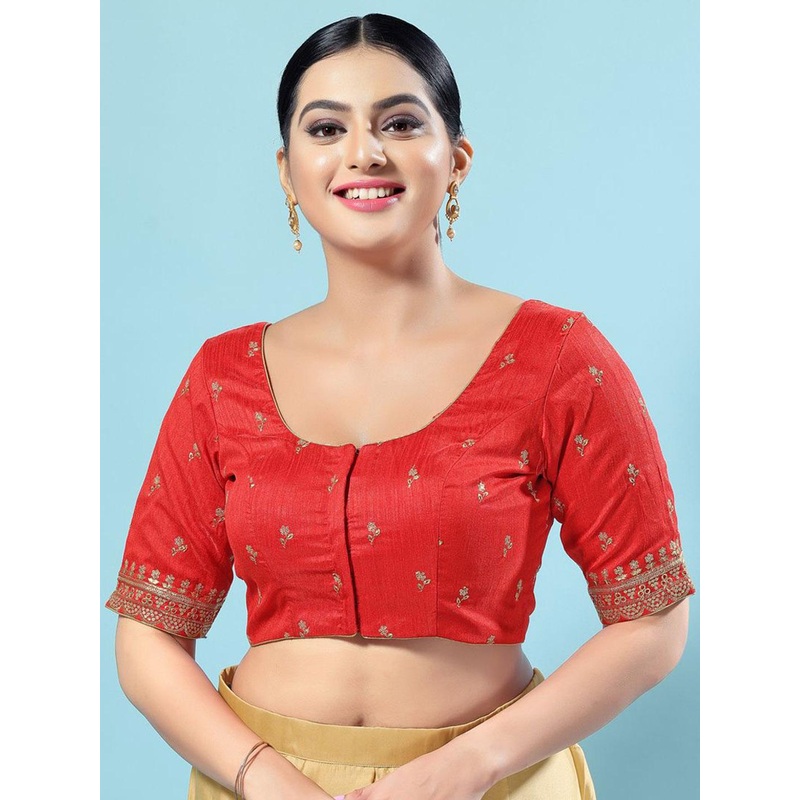 VAMAS – THE DESIGNER BLOUSES  Round Neck Padded Saree Blouse