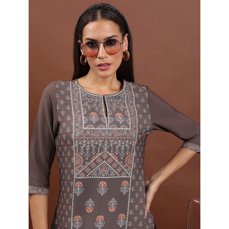 Vishudh Ethnic Motifs Printed Straight Regular Kurta