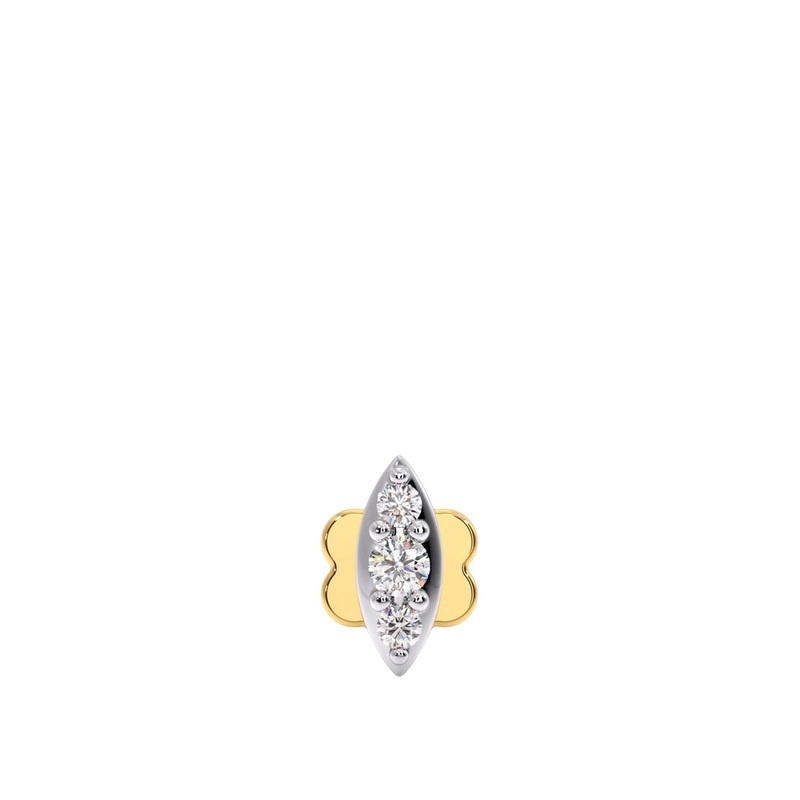 CANDERE A KALYAN JEWELLERS COMPANY Women 18Kt Gold Studded Diamond NosePin – 0.28 g