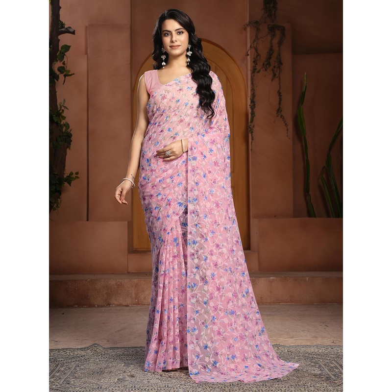 Garden Vareli Floral Print Brasso Saree