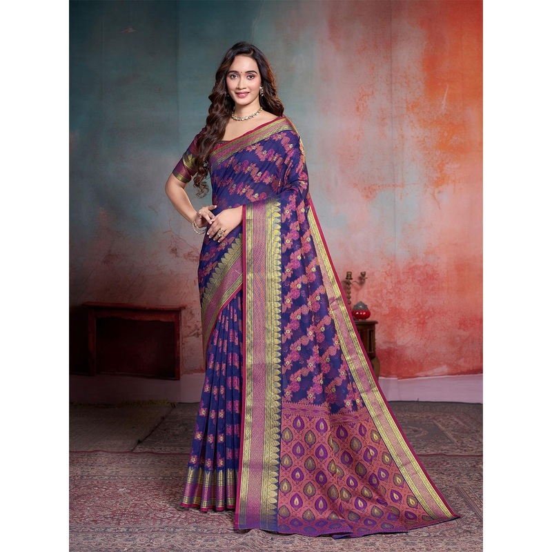 Garden Vareli Woven Design Zari Art Silk Leheriya Saree
