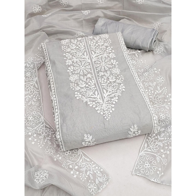 HERE&NOW Floral Embroidered Unstitched Dress Material