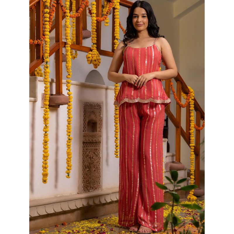 HOUSE OF JAMOTI Striped Shoulder Straps Co-Ords