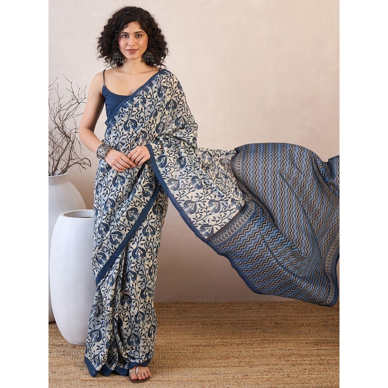 KALINI Ethnic Motifs Ready to Wear Dabu Saree