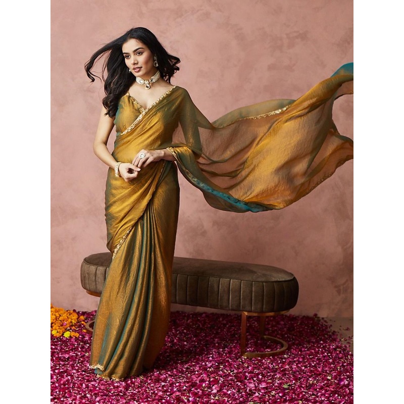 kasee Embroidered Silk Blend Ready to Wear Saree