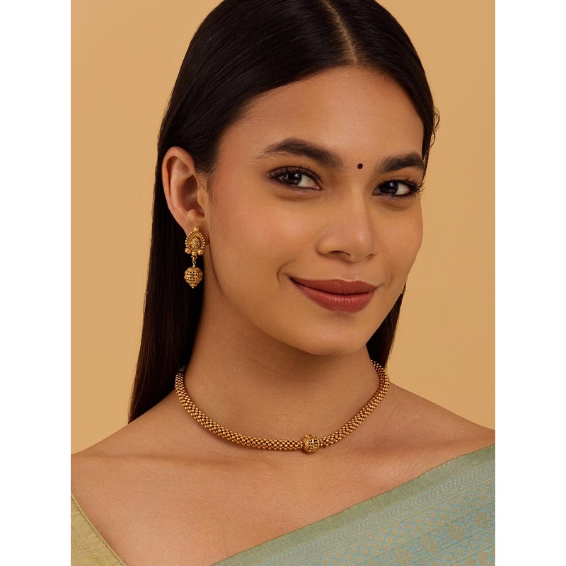 Kushal’s Fashion Jewellery Gold-Plated Antique Jewellery Set