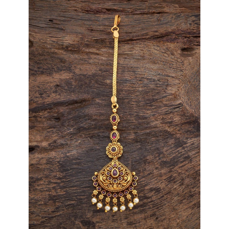 Kushal’s Fashion Jewellery Gold-Plated Maang Tikka Head Jewellery