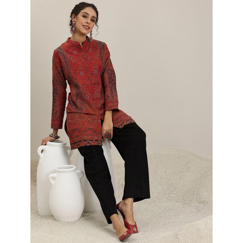 Libas Paisley Printed Straight Kurti With Palazzos