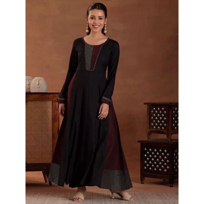 Libas Women Yoke Design Pleated Thread Work Kurta with Trousers