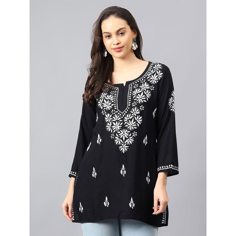 NAZAQAT ETHNIC INDIA Ethnic Motifs Embroidered Chikankari Handloom Chikankari Kurti