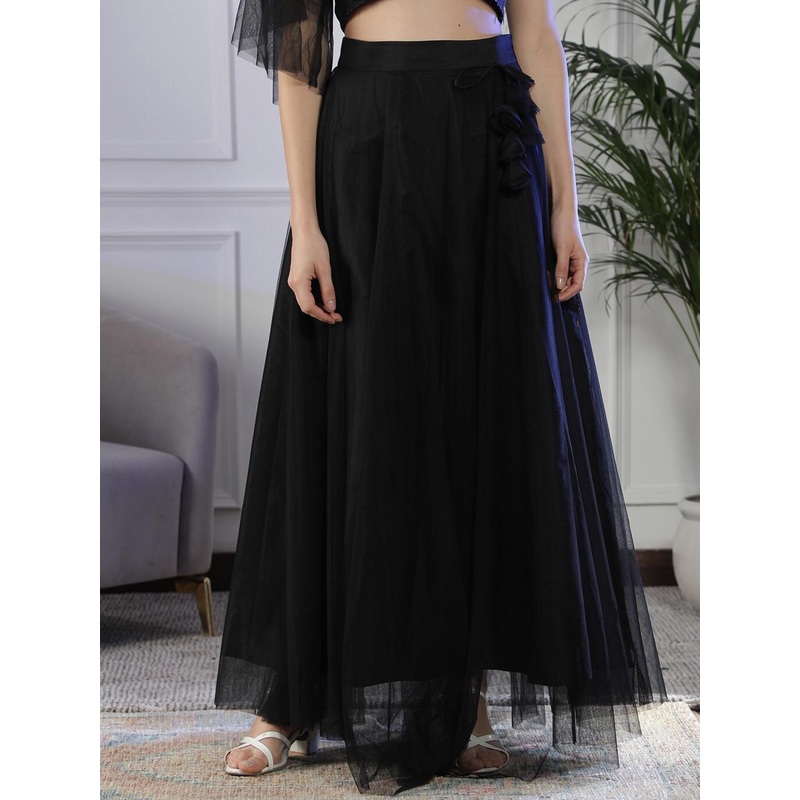NEUDIS Soft Net Flared Maxi Lehenga Skirt