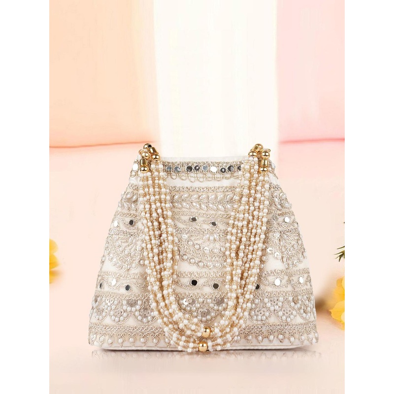 PLANX Embroidered Embellished Potli Clutch