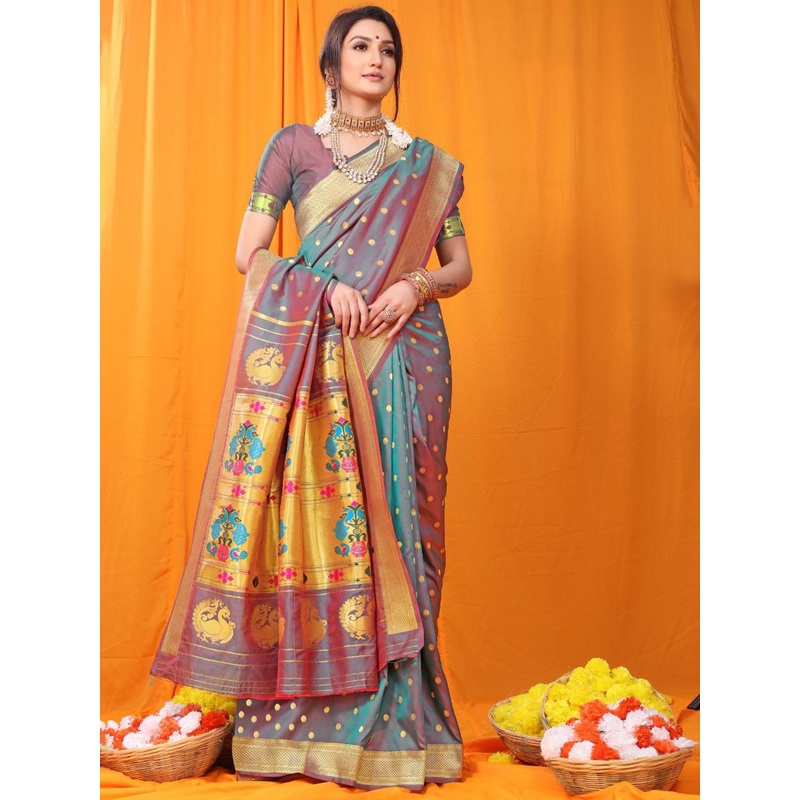 Royal Rajgharana Saree Woven Design Zari Paithani Sarees