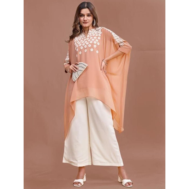 Tikhi Imli Embroidered Mandarin Collar Tunic With Trousers Co-Ords